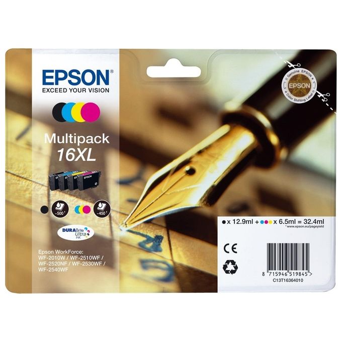 Epson Cartuccia C13t16364010 Workforce serie 16xl Multipack (bk-y-c-m)