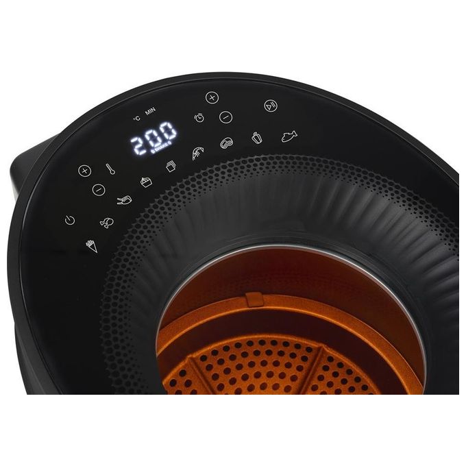 Princess 01.182270.01.001 Friggitrice ad aria 5 L 1500 W 8 Programmi Display LCD Tecnologia Ciclonica colore Nero