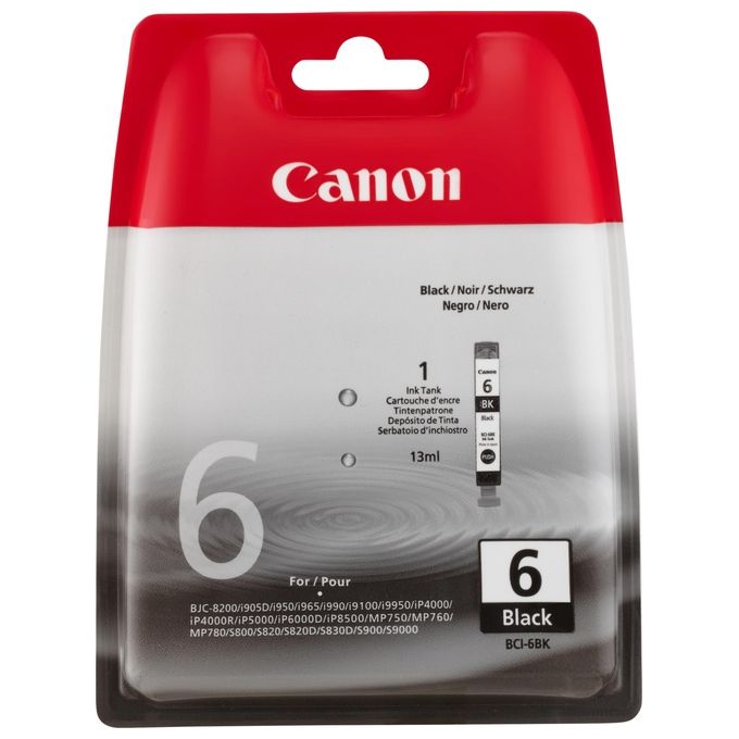 Canon bci-6 bk serbatoio inchiostro nero bjc8200 con nuovo printer