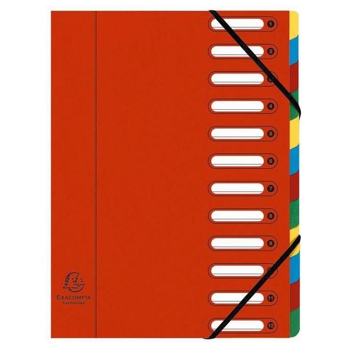 Exacompta Classificatori 12scompart Rosso