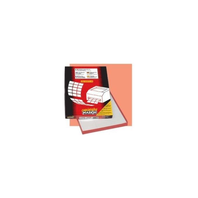 Markin 210C527 Copiatabu Etichette Adesive A4 210x25 mm 12 etichette per foglio 100 fogli 1200 etichette Laser Inkjet colore Bianco