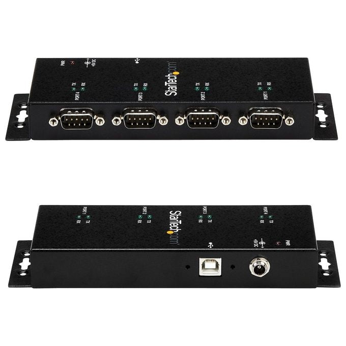 StarTech Hub adattatore seriale USB a DB9 RS232 4 porte - Guide DIN industriali DIN e montabile a parete