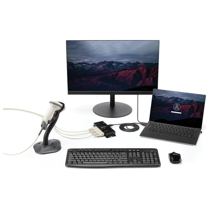 StarTech Hub adattatore seriale USB a DB9 RS232 4 porte - Guide DIN industriali DIN e montabile a parete