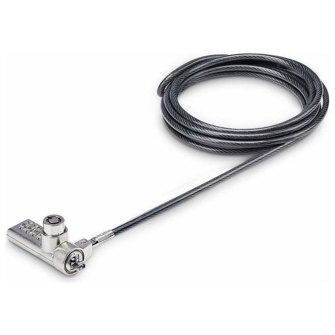 StarTech.com DUALKA10-LAPTOP-LOCK Cavo di Sicurezza per Notebook a Duplice Accesso 2 m con Chiave Identica e Combinazione a 4 Cifre Resettabile Colore Nero
