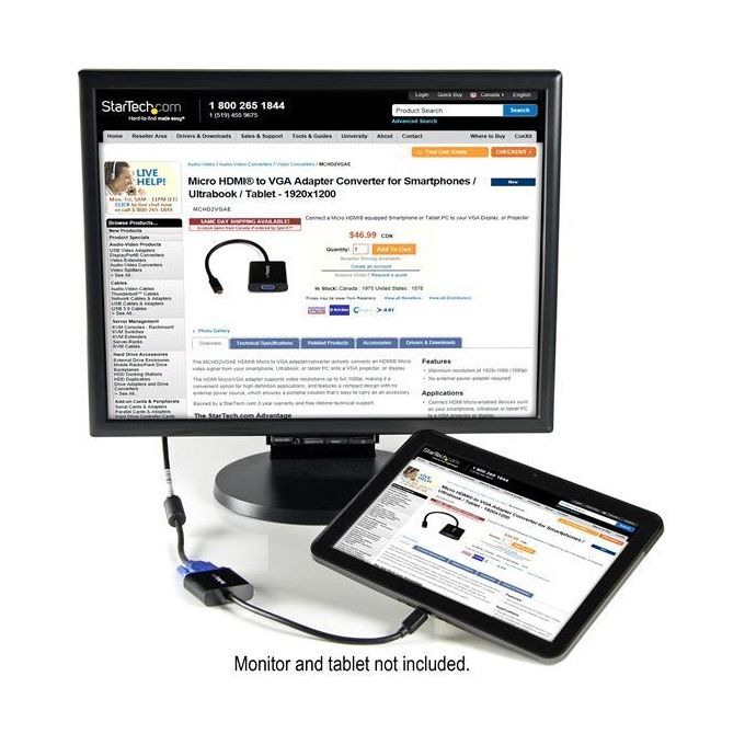 StarTech Adattatore convertitore Micro HDMI a VGA per smartphone-ultrabook-tablet - 1920x1080