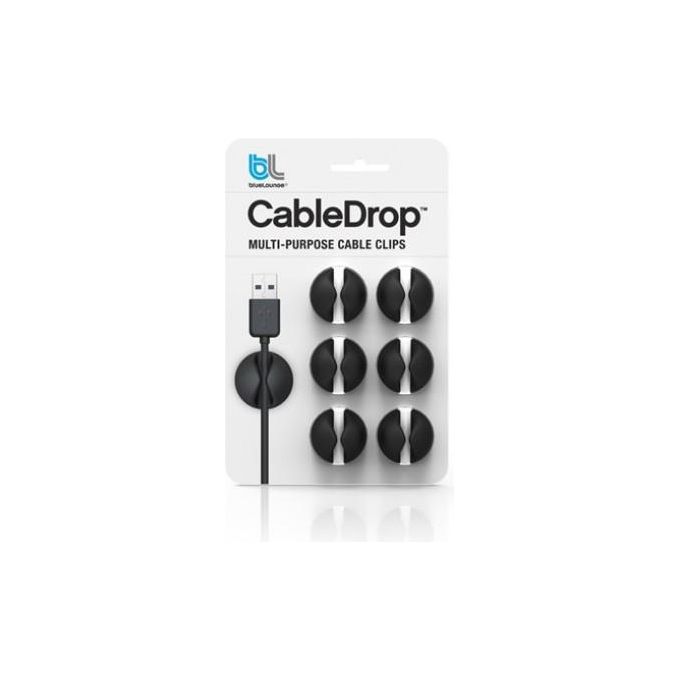 Bluelounge CableDrop Gestione Cavi da Scrivania 6 Pezzi Pack Nero