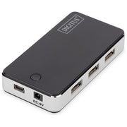 Digitus Hub Con 7 Porte Usb 2.0 Con Alimentatore Esterno Argento-nero