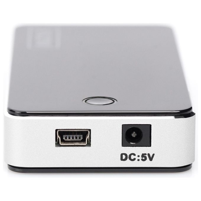 Digitus Hub Con 7 Porte Usb 2.0 Con Alimentatore Esterno Argento-nero