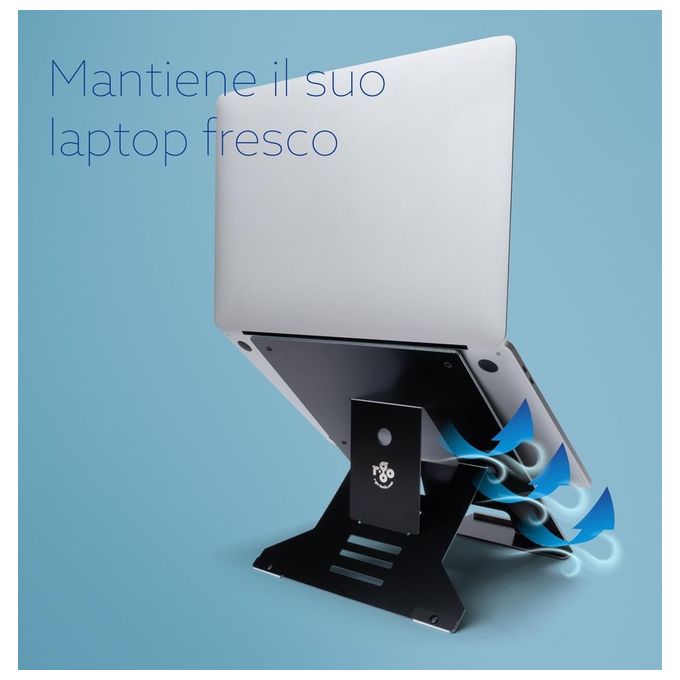 R-Go Tools RGORIDOCBL Supporto Ergonomico Pieghevole Regolabile in 5 Posizioni Portadocumenti Integrato colore Nero