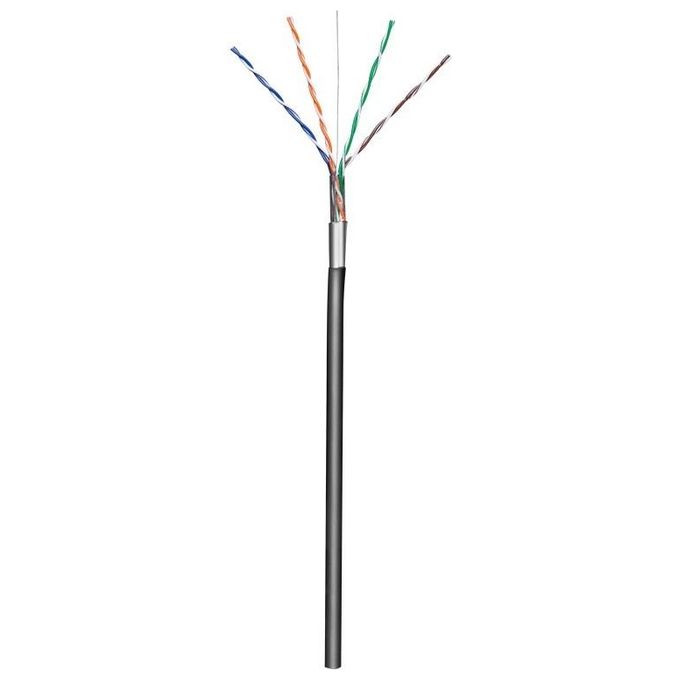 Wentronic 57294 Cavo Solido Schermato f-Utp per Reti da Esterno Categoria 5E Cca Matassa 100mt
