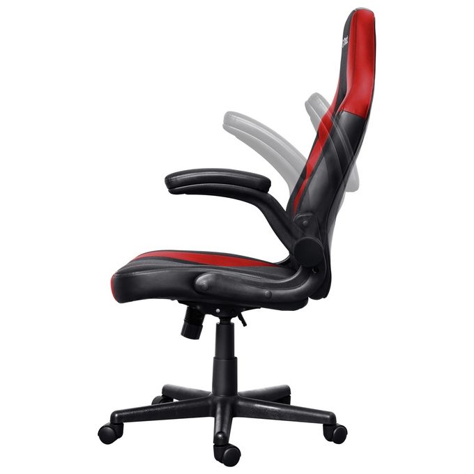 Trust 24986 GXT 703R RIYE Sedia per gaming universale regolabile con braccioli imbottiti e rotelle in nylon colore Nero Rosso