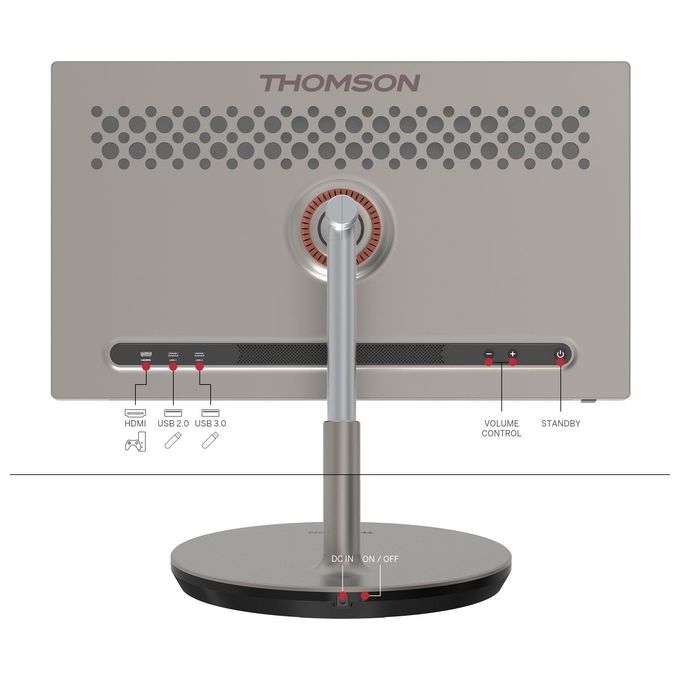 Thomson 32UE5M45 Go Plus Smart TV Portatile 32'' 4K Ultra HD LED Android Touch Batteria 9000 mAh Wi-Fi 6 colore Oro Champagne