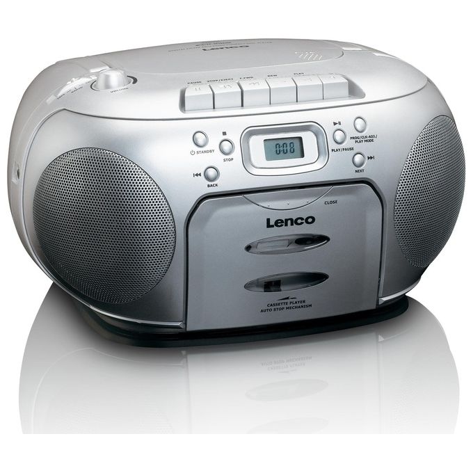 Lenco SCD-420 Radio Cd con Cassette Argento