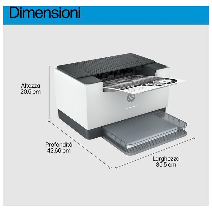 HP 8J9K9F#B19 LaserJet M207dw Stampante Laser Monocromatica A4 Fronte Retro Automatica 27 ppm Wi-Fi Ethernet USB colore Grigio