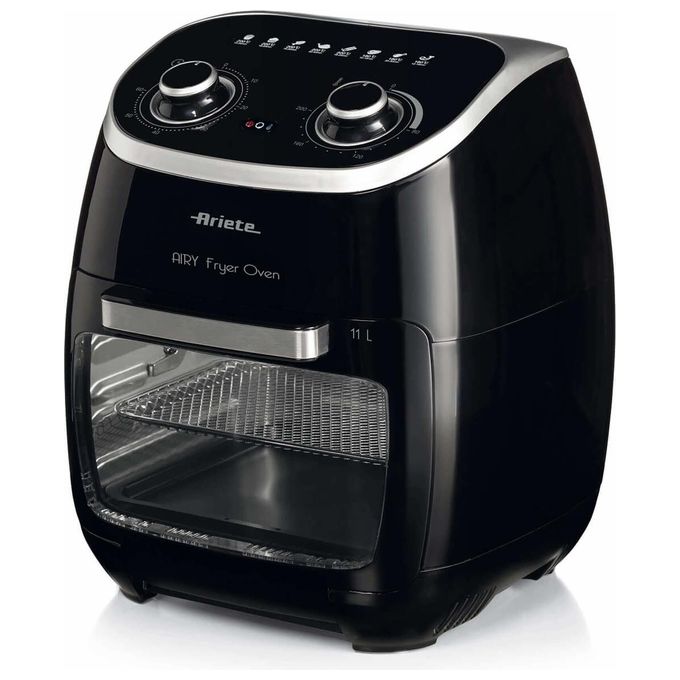 Ariete 4619 Friggitrice ad aria 11 L 2000 W Forno Elettrico Girarrosto Essiccatore 8 Programmi colore Nero