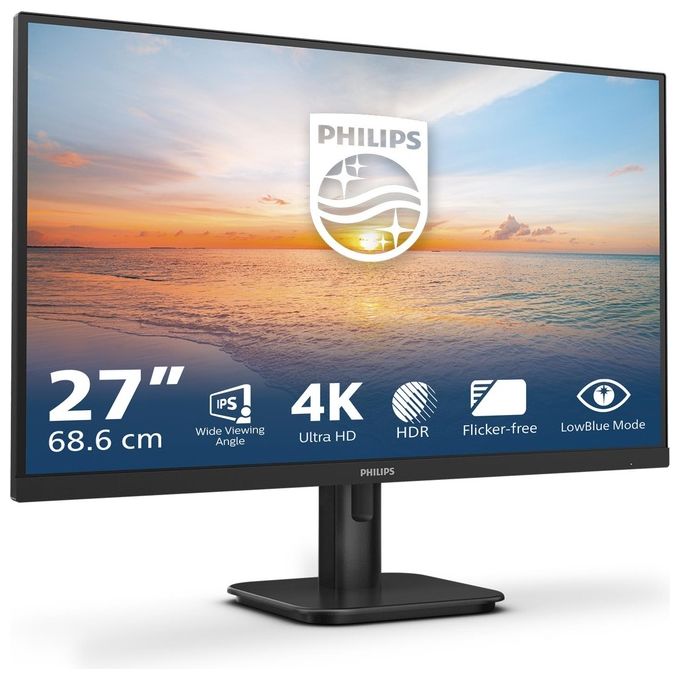 PHILIPS 27E1N1800A-00 Monitor 27'' 4K Ultra HD LED IPS 60Hz HDR10 Plus LowBlue Flicker-free colore Nero