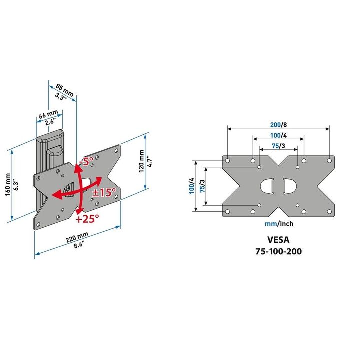 Meliconi CME ETR120 Supporto Tv da 26-32 Max 30kg