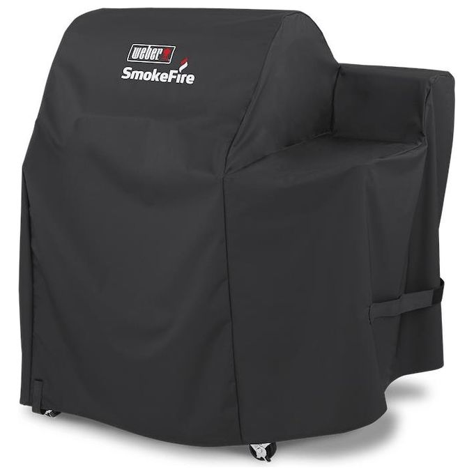 Weber 7192 Custodia Premium per Barbecue SmokeFire EX4 in Poliestere Impermeabile e Traspirante con Cinghie di Fissaggio colore Nero