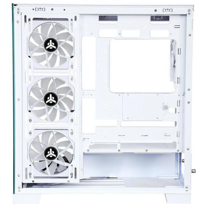Itek ITGCASB45W SHOWBUI PC Case Gaming Tower ATX 4x 120mm Ventole ARGB Infinity Mirror 2x USB 3.0 Type-C Vetro Temperato colore Bianco