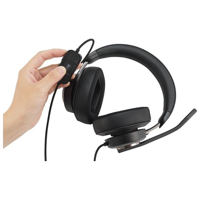 Kensington K83451WW H2000 Cuffie Over-Ear USB-C con Microfono Cancellazione Rumore Plug and Play colore Nero
