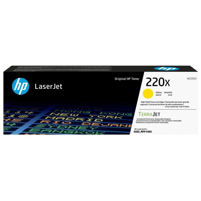 HP W2202X Cartuccia Toner Originale LaserJet 220X Alta Resa 5500 pagine colore Giallo