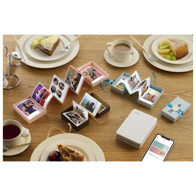 Canon QX20-WH SELPHY QX20 Stampante Fotografica Portatile Sublimazione Wi-Fi USB-C 2 Formati Adesivi colore Bianco
