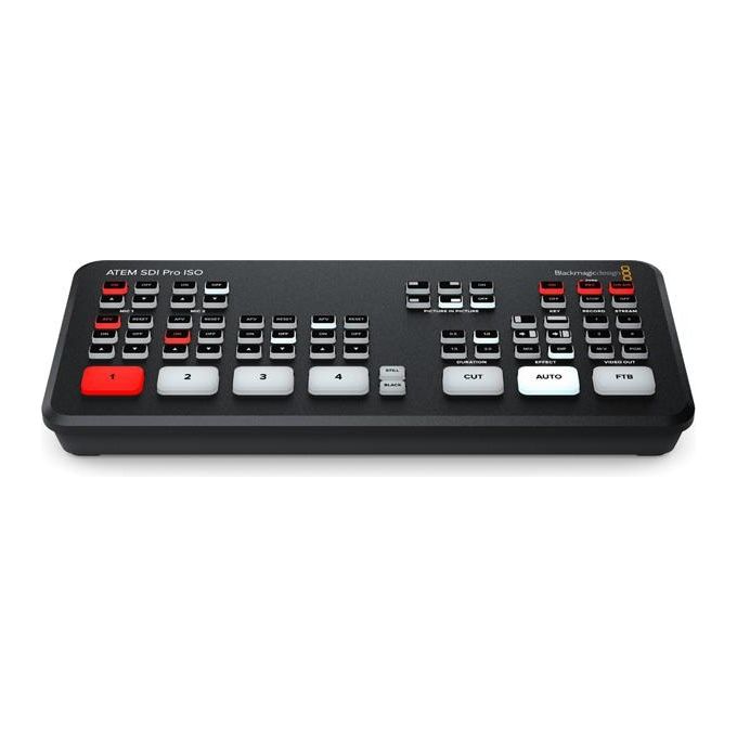 Blackmagic Design BM-SWATEMMXEPBPRISO ATEM SDI Pro ISO Switcher Video 4 Ingressi 3G-SDI Streaming Integrato Registrazione ISO colore Nero