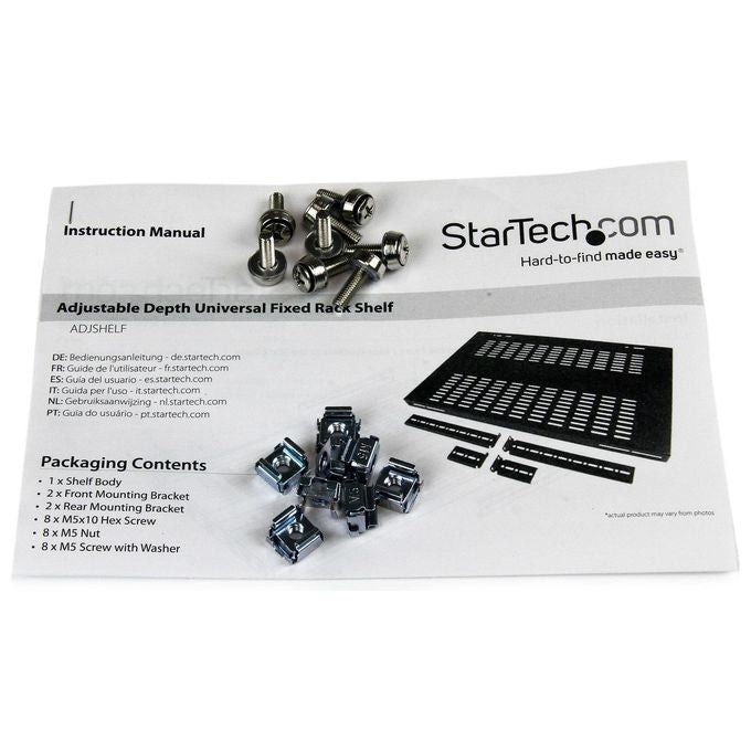 StarTech Ripiano fisso per armadio server a rack, profondita' regolabile
