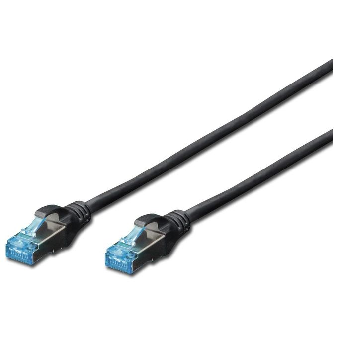 Digitus Cavo di Rete Schermato Sf-Utp in Rame Cat. 5e Colore Nero 5mt