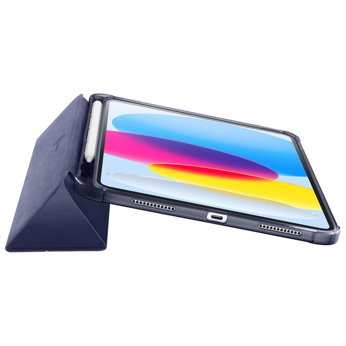 Cellularline FOLIOIPAD22102B Folio Custodia a Libro iPad 10.9'' 2022 Stand 3 Livelli Ecopelle Sleep Wake Pencil Loop colore Blu