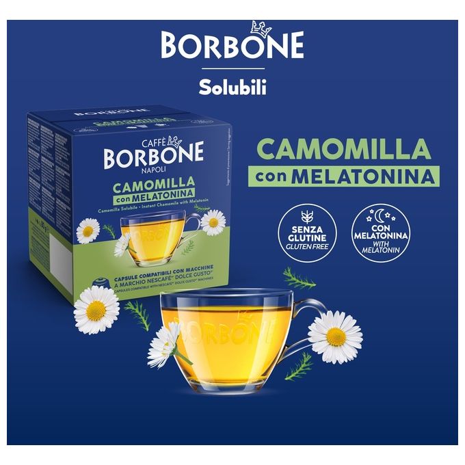 Borbone Capsule Compatibile Dolce Gusto Camomilla e Melatonina 16 Pezzi