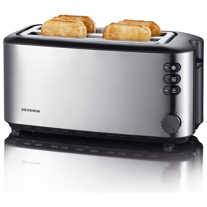 Severin AT 2509 Tostapane 4 fette Maxi 1400W Griglia Acciaio inossidabile Nero-argento opaco