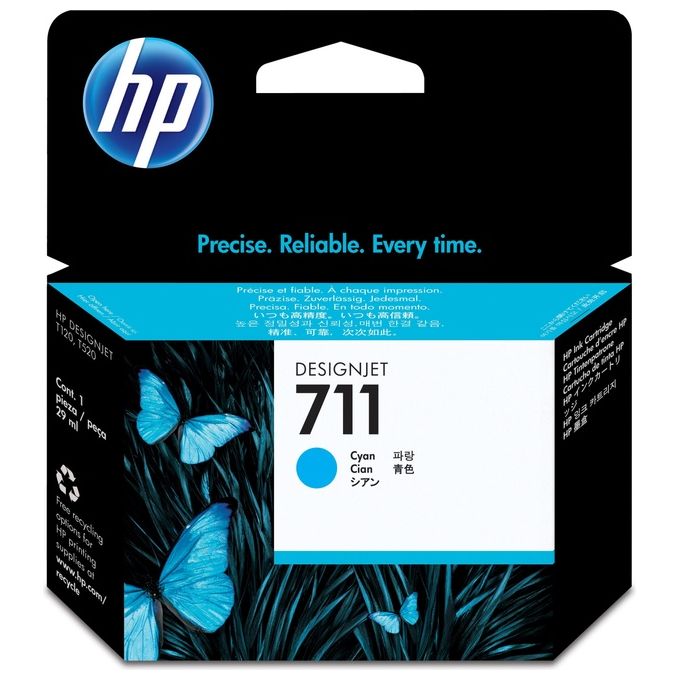 HP CZ130A DesignJet 711 Cartuccia Inkjet 29 ml per T120 T125 T130 T520 T525 T530 colore Ciano