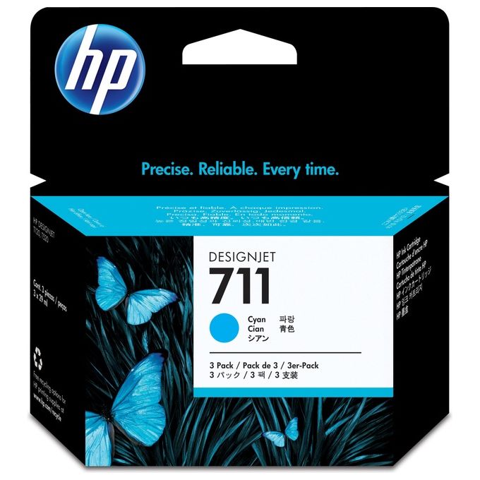 HP CZ134A DesignJet 711 Cartuccia Inchiostro Inkjet Confezione 3 pezzi 29 ml colore Ciano