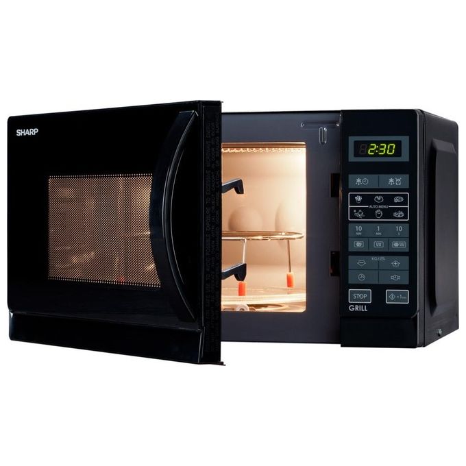 Sharp R-642BKW Forno a Microonde con Grill Capacita' 20 Litri Potenza 800 W 6 Programmi Display Digitale Nero