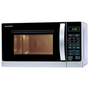 Sharp R‑642INW - Forno a microonde combinato, 20 L, 800 W, Classe A, Funzioni: microonde, grill al quarzo 1 000 W, 11 livelli di potenza, 8 programmi automatici (inclusi riscalda, pizza, pop‑corn), display touch, timer 95 min, avvio rapido +1', piatto rot