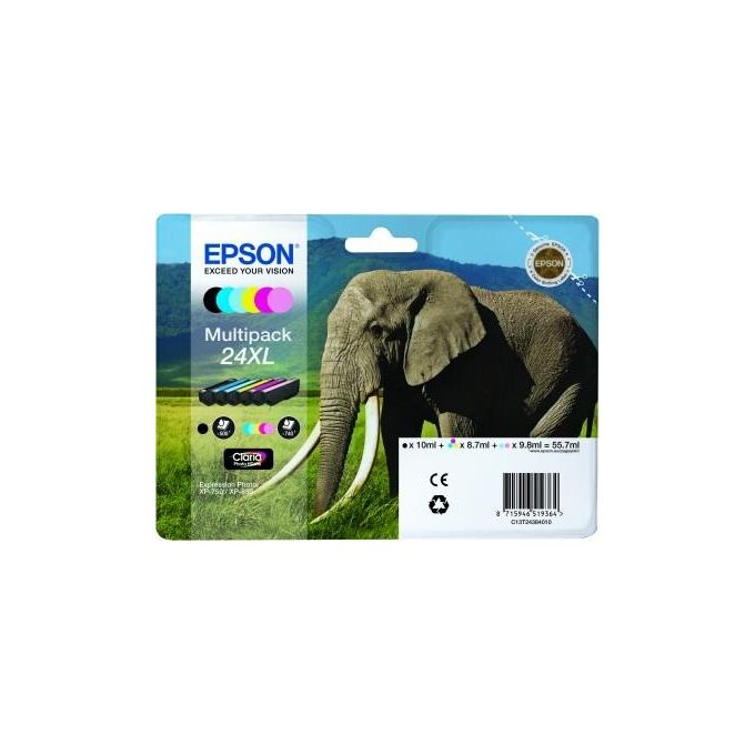 Epson 24xl Series Elephant Multipack Containing 6ink Cartridges