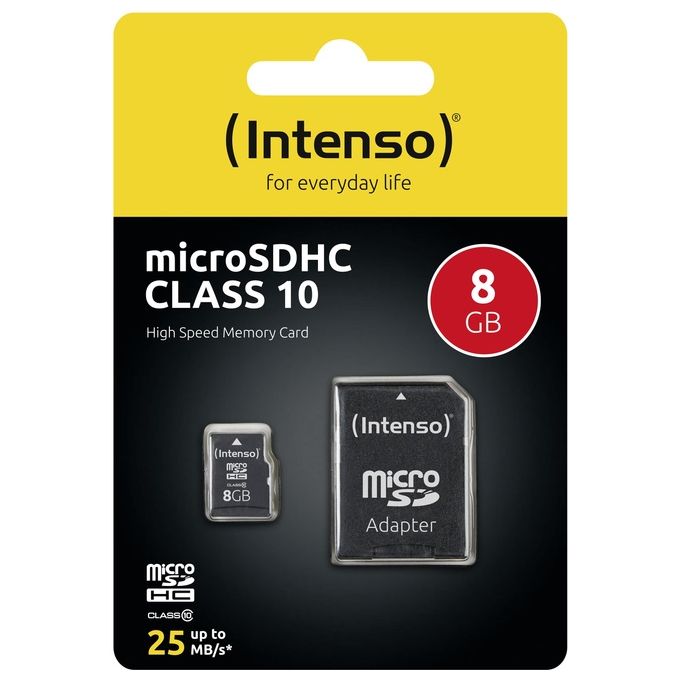 Intenso Memory card 8Gb con Adattatore