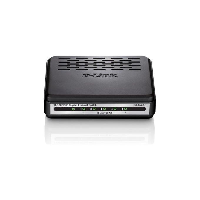 D-Link GO-SW-5G Switch Desktop 5 Porte Gigabit Ethernet 10-100-1000 Non Gestito Plug and Play colore Bianco