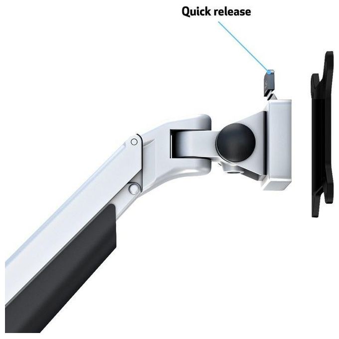 Multibrackets 737167 M VESA Gas Lift Arm Singolo Braccio Monitor fino a 32'' morsetto da tavolo portata 10 Kg VESA 75x75 100x100 colore Argento