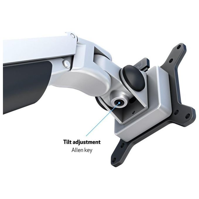 Multibrackets 737167 M VESA Gas Lift Arm Singolo Braccio Monitor fino a 32'' morsetto da tavolo portata 10 Kg VESA 75x75 100x100 colore Argento