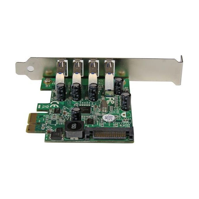 StarTech.com Adattatore scheda controller PCI Express PCIe SuperSpeed USB 3.0 (5Gbps) a 4 porte con UASP Alimentazione SATA (PEXUSB3S4V) 4 Ext