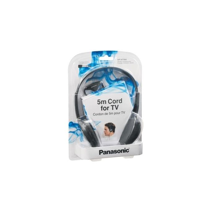 Panasonic RP-HT090E-H Cuffia Stereo con Cavo da 5 Metri Nero Grigio