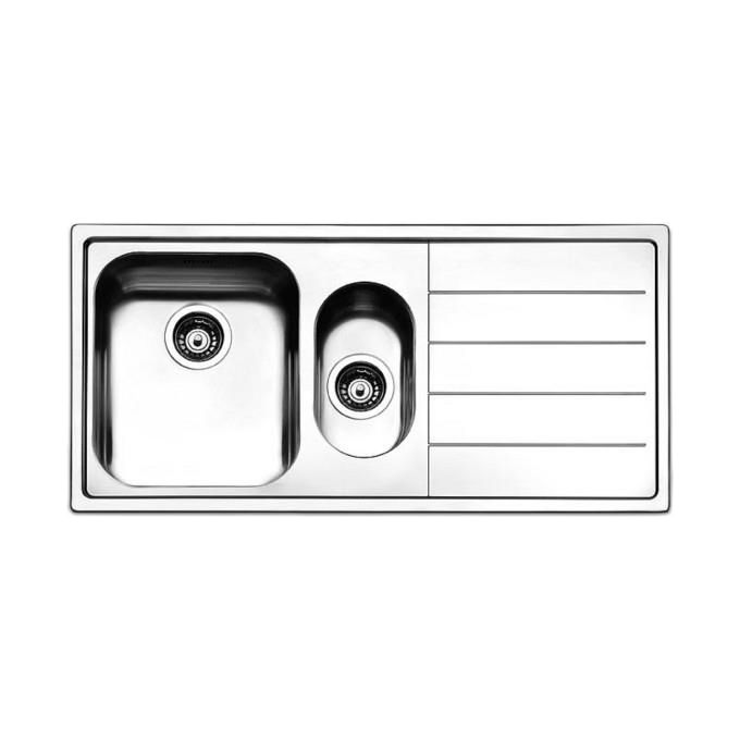 Apell LN1002ILBC Serie Linear Lavello da Incasso 100x50cm 1Vasca +1 a Destra Gocciolatoio Sinistro Acciaio Inox