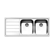 Apell LN1162ILBC Serie Linear Lavello da Incasso 116x50cm 2 Vasche a Destra Gocciolatoio Sinistro Acciaio Inox