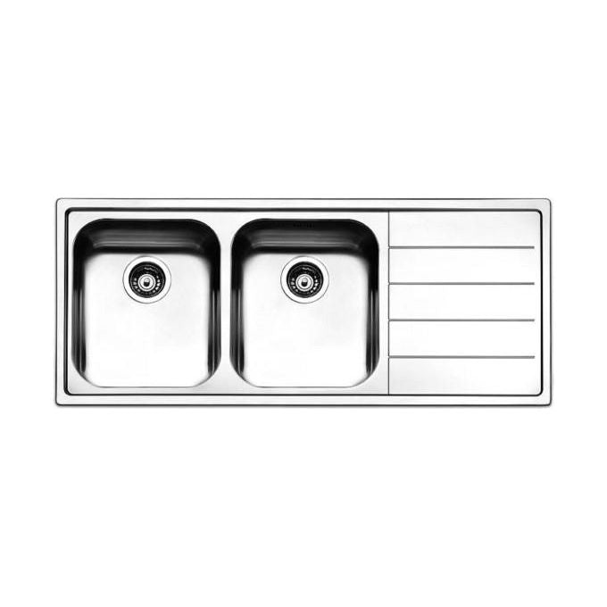 Apell LN1162IRBC serie LINEAR Lavello Acciaio Inox da Incasso Gocciolatoio a Destra 2 Vasche 116x50cm