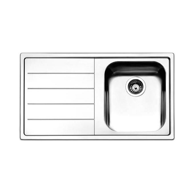 Apell LN861ILBC Serie Linear Lavello da Incasso 86x50cm 1 Vasca a Destra Gocciolatoio Sinistro Acciaio Inox
