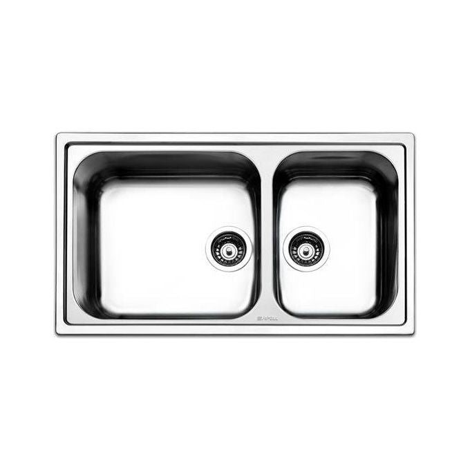 Apell LNG862IBC Serie Linear Lavello Acciaio inox  Spazzolato da Incasso 2 Vasche 86x50cm