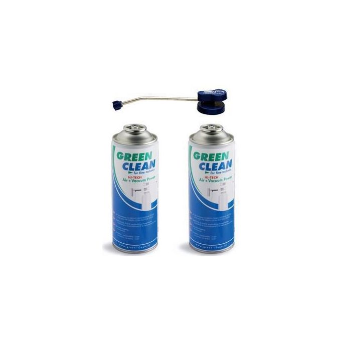 Green Clean GS-2051 Kit Pulizia con Aria Compressa per Punti Difficili 2x400 ml con Ugello colore Blu Verde Bianco