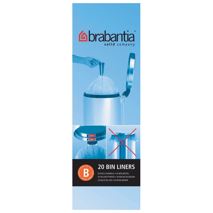 Brabantia PerfectFit Sacchetti Spazzatura Tipo B 5 Litri 20 Pezzi